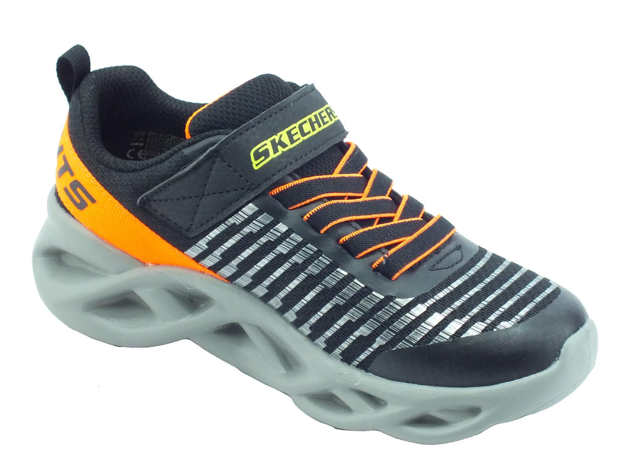 Skechers Skechers Lights 401650L Lights Novlo Black Orange Scarpe Sportive per Bambino in tessuto Black Orange