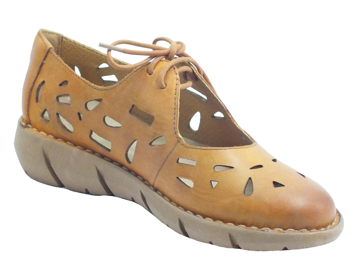 Cinzia Soft Cinzia Soft IV12949 Jasmine Ballerine per Donna in pelle laserata con lacci Beige