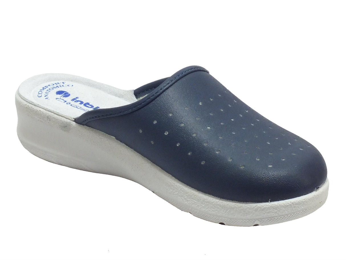 InBlu InBlu 50000033 Blu Ciabatte per Donna in ecopelle con sottopiede comfort anatomico in pelle Blu
