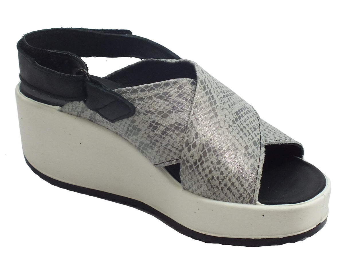 Igi&Co Igi&Co 5178400 Vitel. St. Livrea Acciaio Sandali Donna zeppa alta chiusura strappo posteriore Acciaio