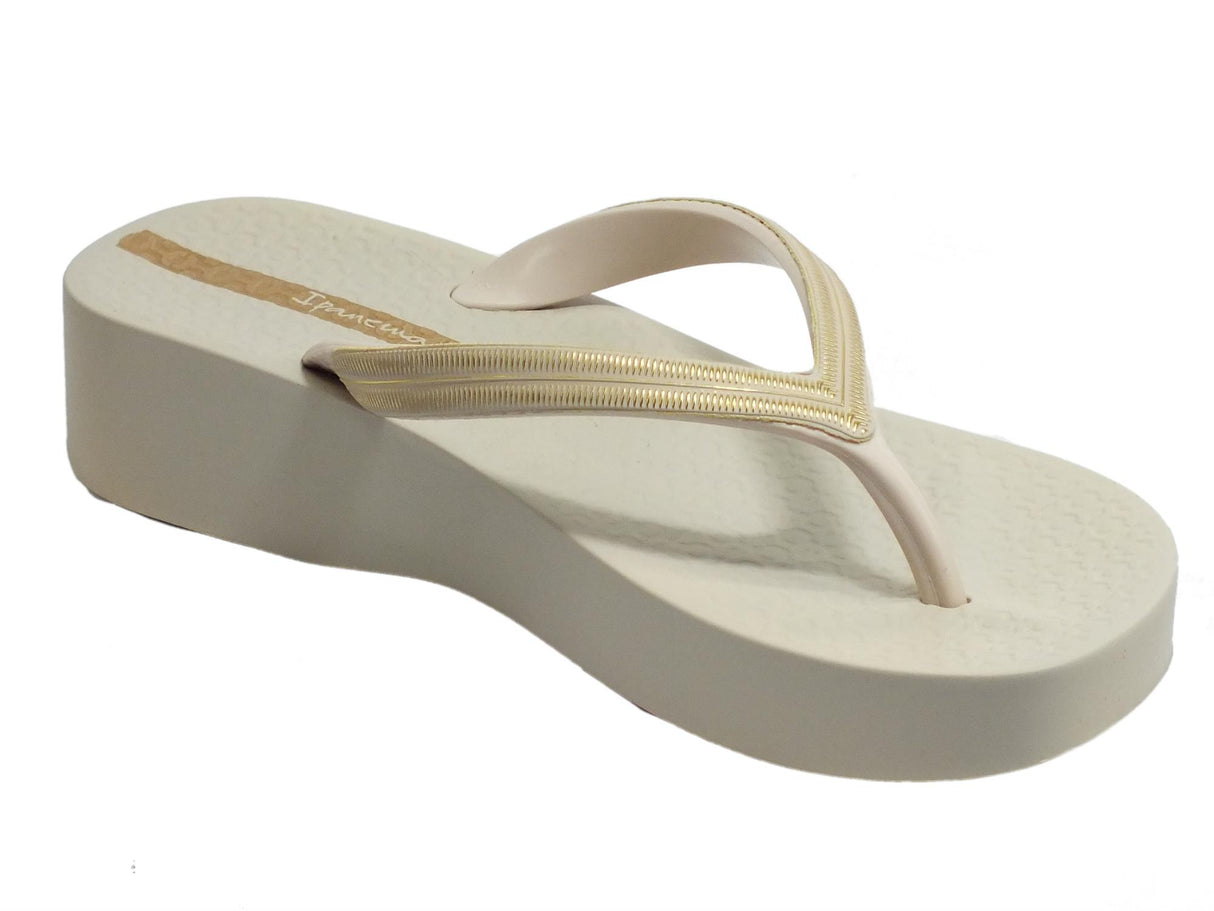 Ipanema Ipanema 82764 Mesh V Plat Fem Beige Gold Infradito Grendene Donna zeppa media Beige