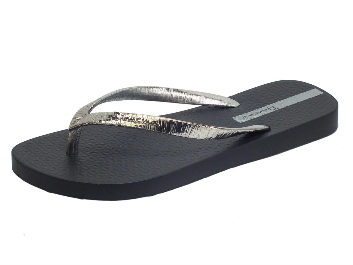 Ipanema Ipanema 82870 Glam II Fem Black Metallic Silver Infradito Glam Donna zeppa bassa Black