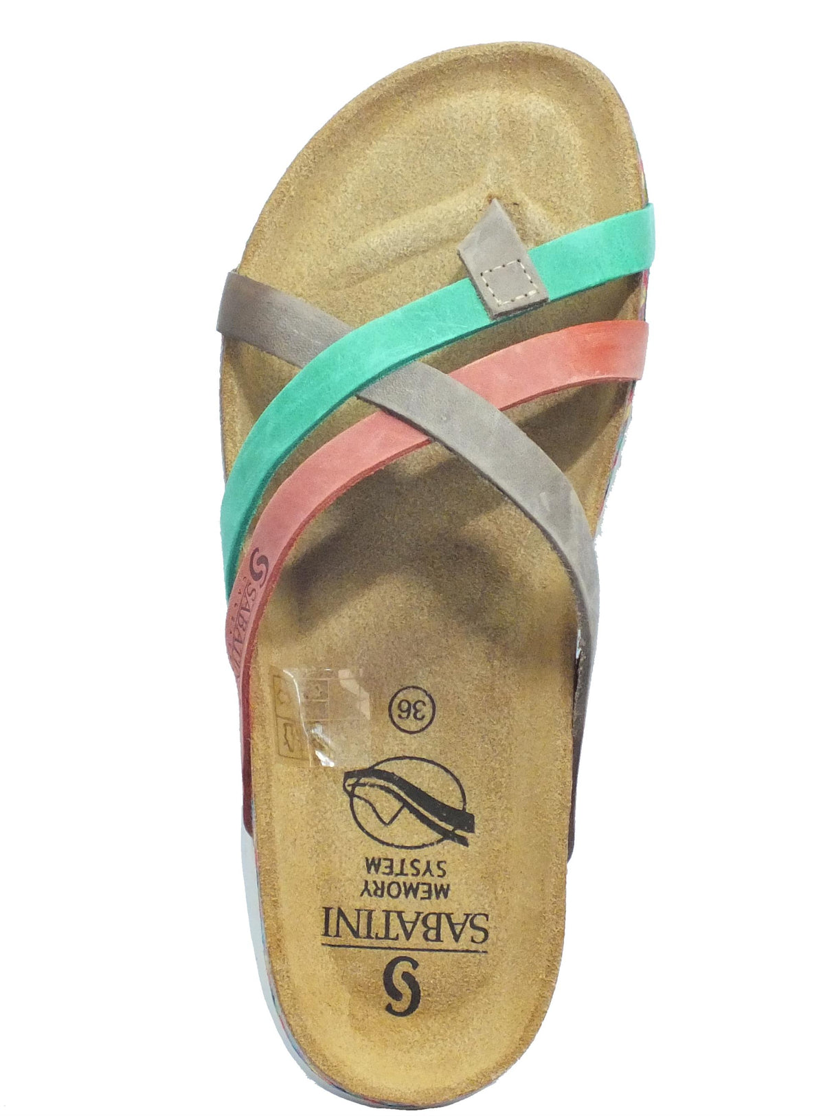 Sabatini Sabatini 4201 Crazy Multicolor M. Emanuela Infradito per Donna in nabuk multicolore con zeppa Crazy Multicolor