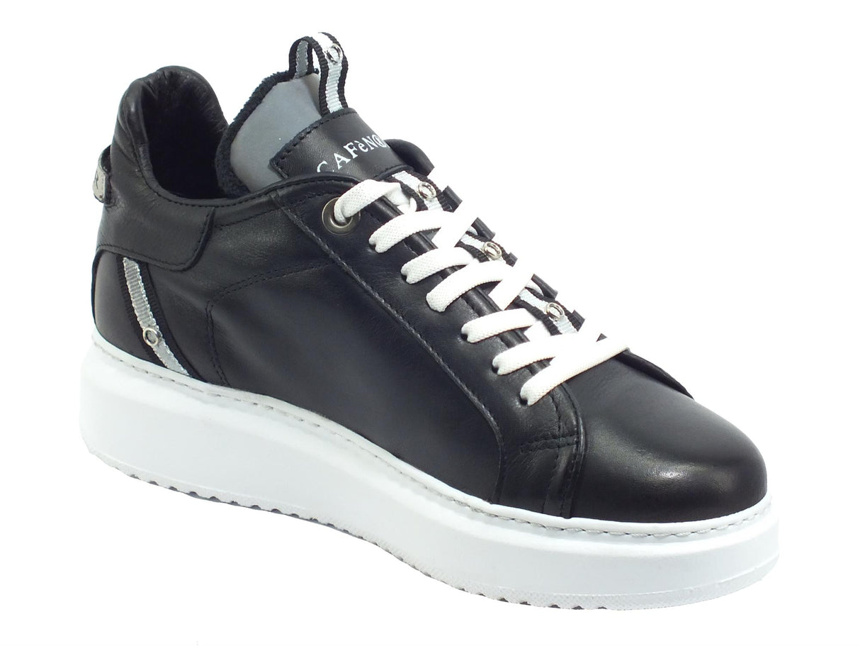 CafèNoir CAFèNOIR FDE121 010 Nero Sneakers Donna in pelle con zeppa nero