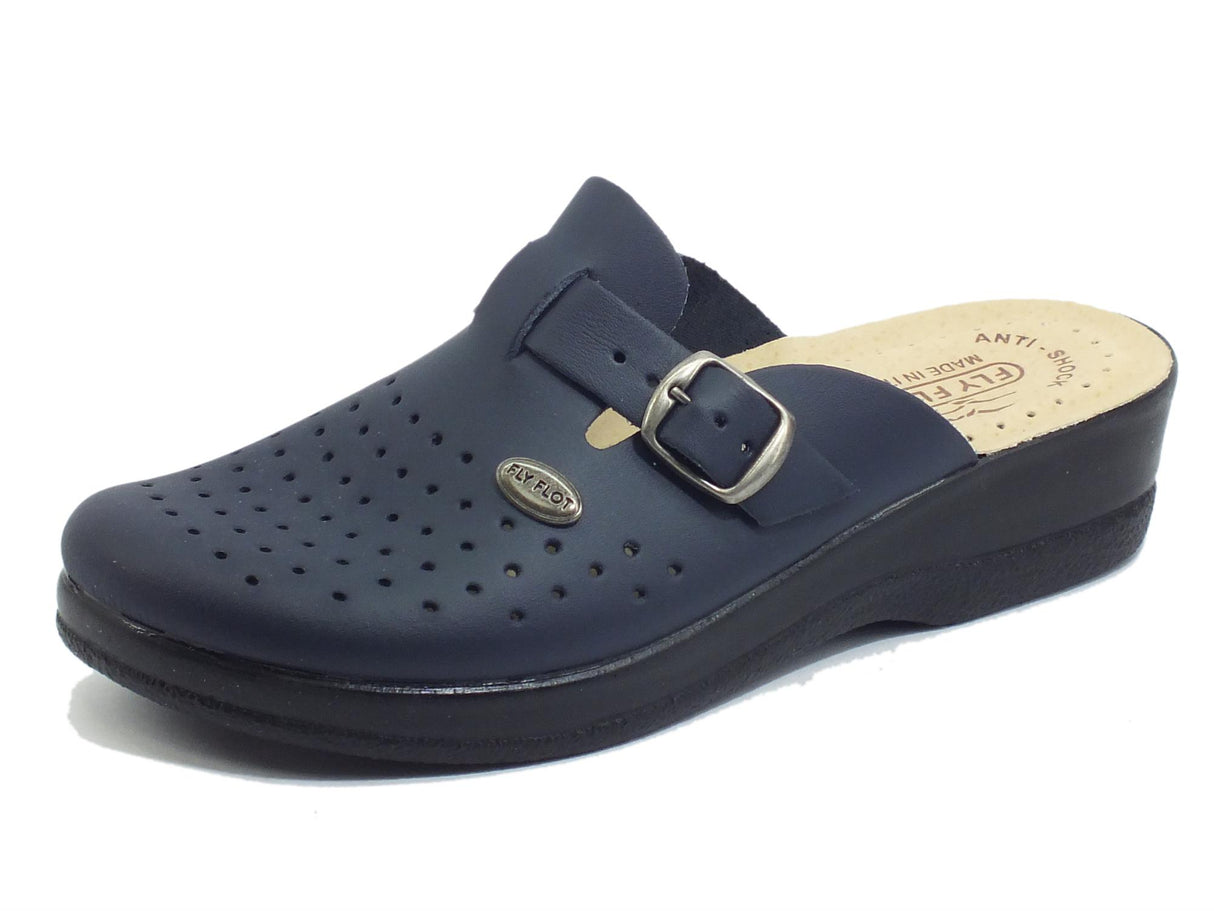 FlyFlot Fly Flot 63 465 BE Blu Pantofole in pelle per Donna sottopiede anti-shock Blu