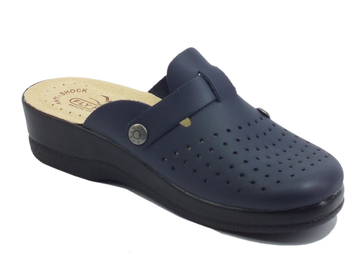 FlyFlot Fly Flot 63 465 BE Blu Pantofole in pelle per Donna sottopiede anti-shock Blu