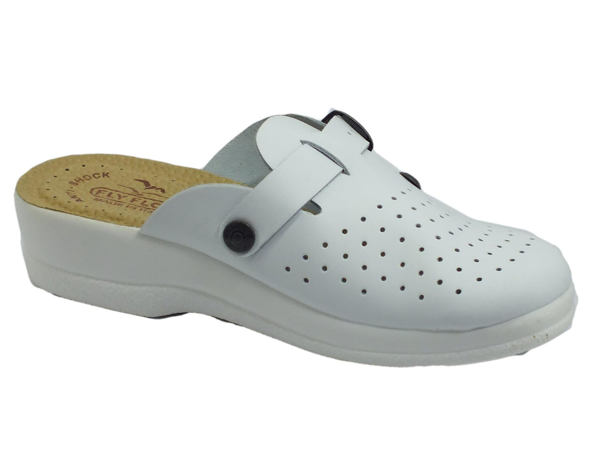 FlyFlot Fly Flot 63 465 BE Bianco Pantofole in pelle per Donna sottopiede anti-shock Bianco