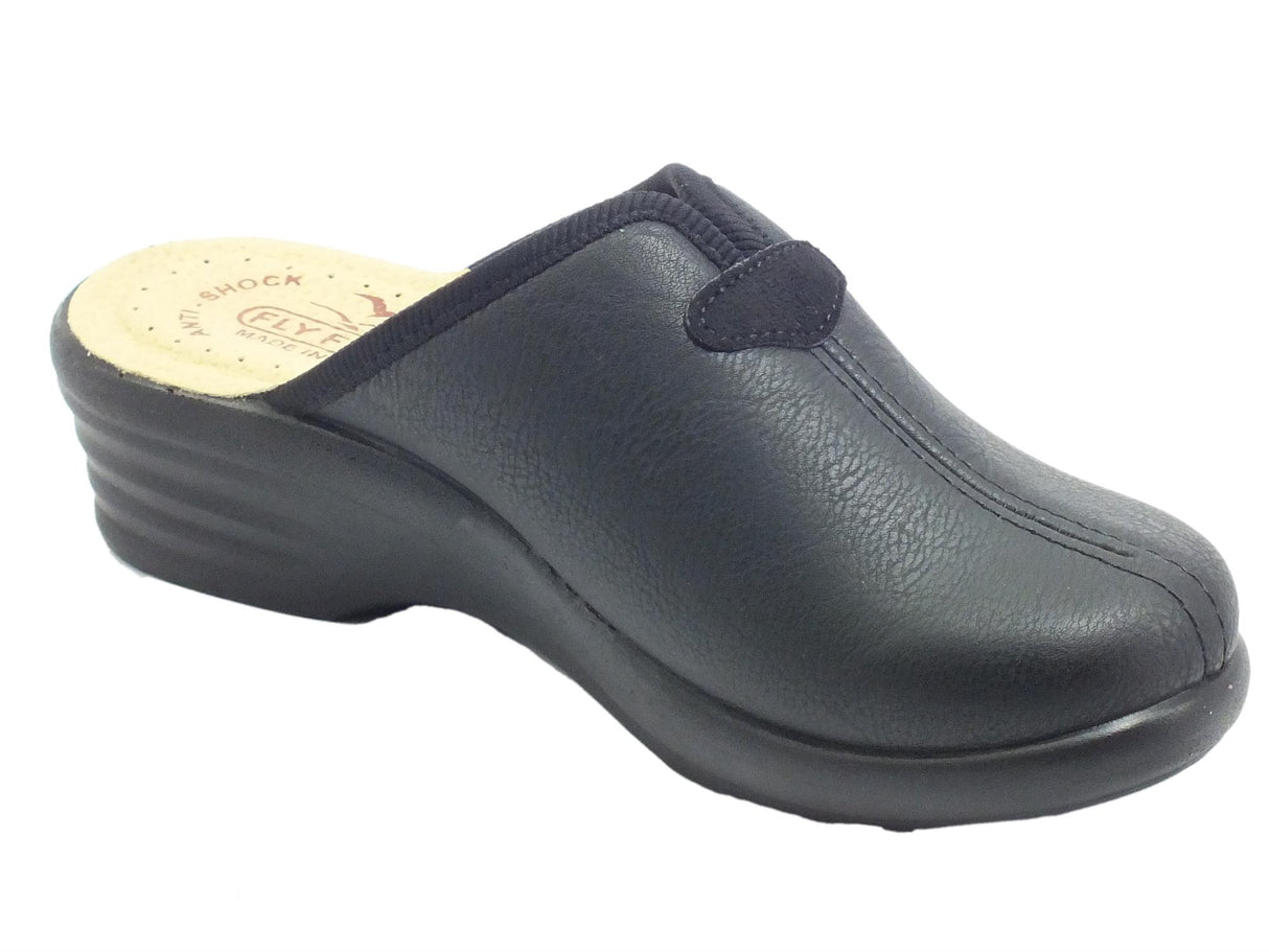 FlyFlot Fly Flot L8 870 2E Nero Pantofole per Donna in ecopelle elasticizzata nera sottopiede anatomico Nero