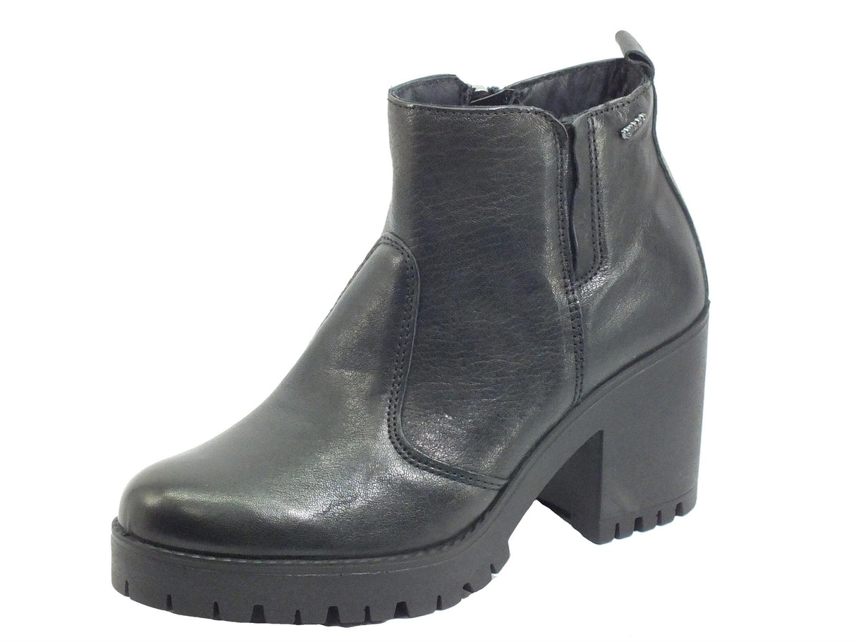 Igi&Co Igi&Co 6160700 Capra Tamponata Nero Tronchetti con tacco per Donna con lampo ed elastico Nero