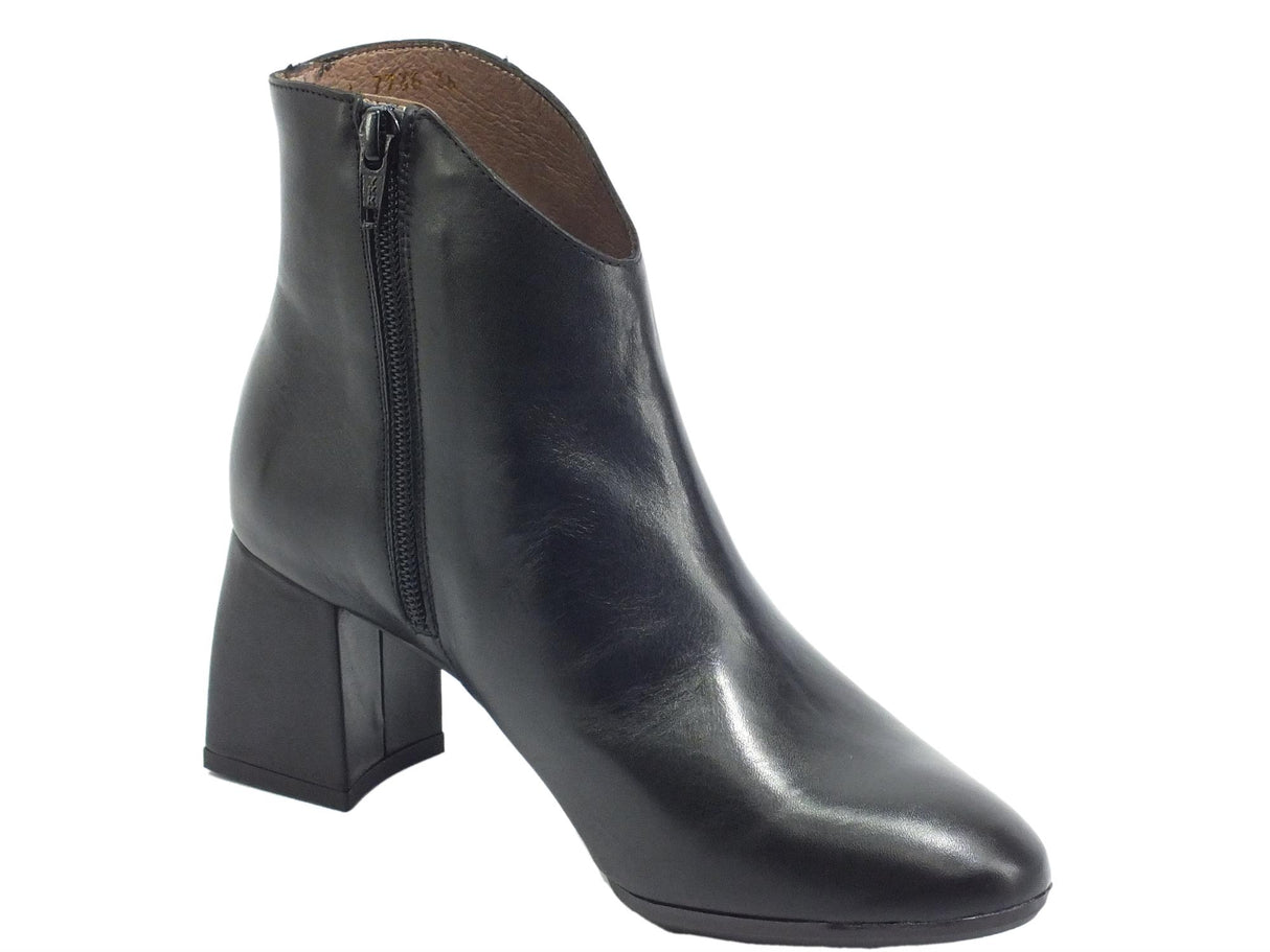 Wonders Wonders I-7735 ISEO I Negro Tronchetti accollati con tacco alto per Donna in pelle Negro