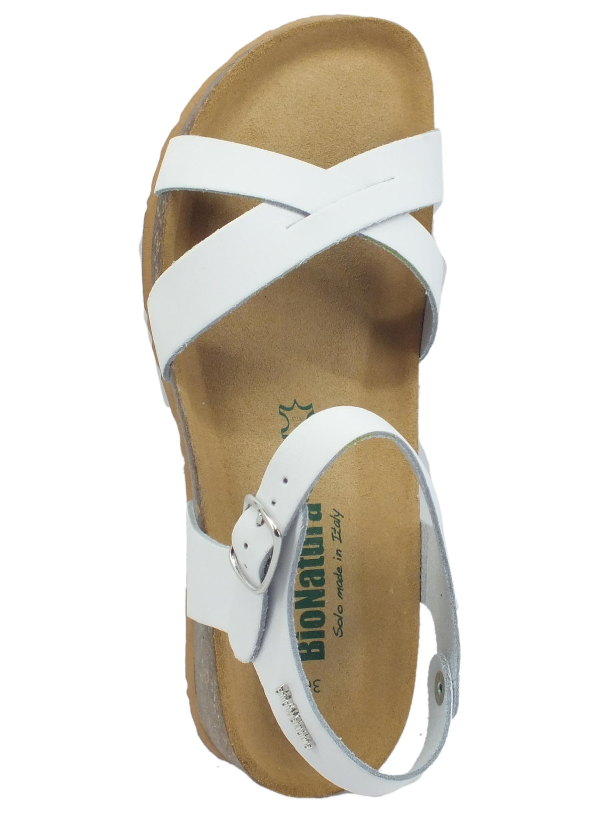 BioNatura BioNatura 12 Fregene IMB By Cast Bianco Sandali per Donna con zeppa bassa in pelle Bianco