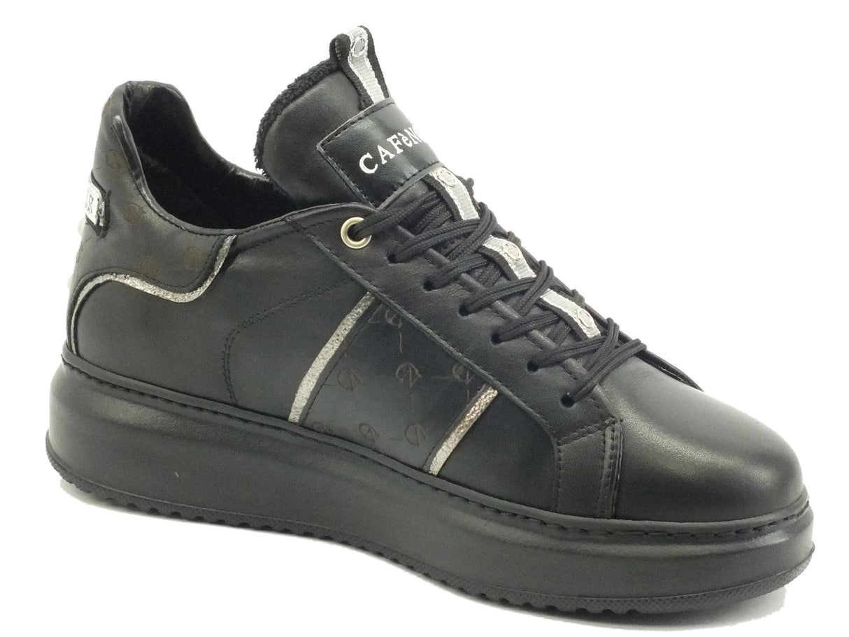 CafèNoir CafèNOIR DE1411 Nero Sneakers per Donna in pelle zeppa media Nero