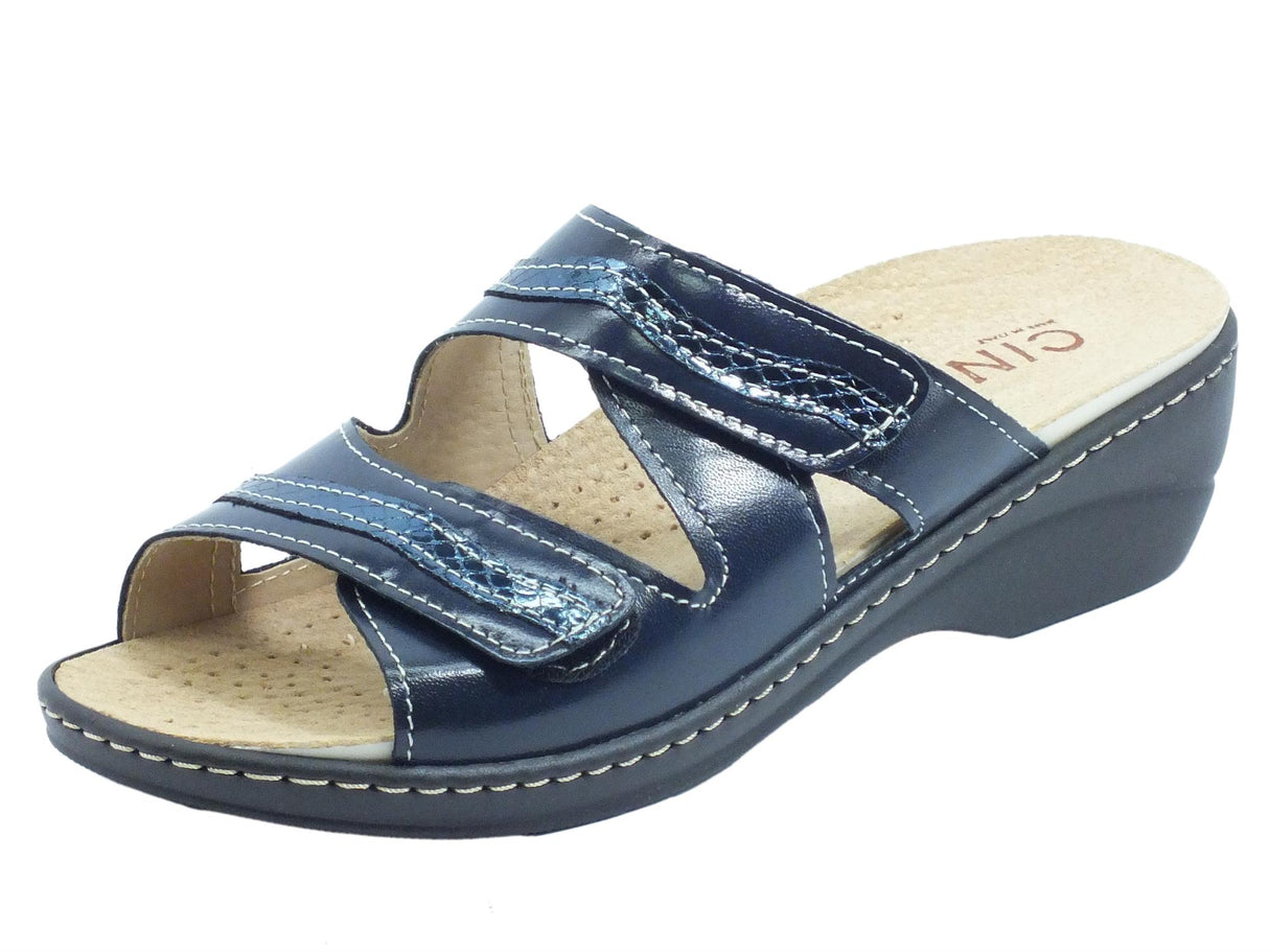 Cinzia Soft Cinzia Soft IAEH5PY Bleu Sandali per Donna doppio stretch sottopiede in pelle blu