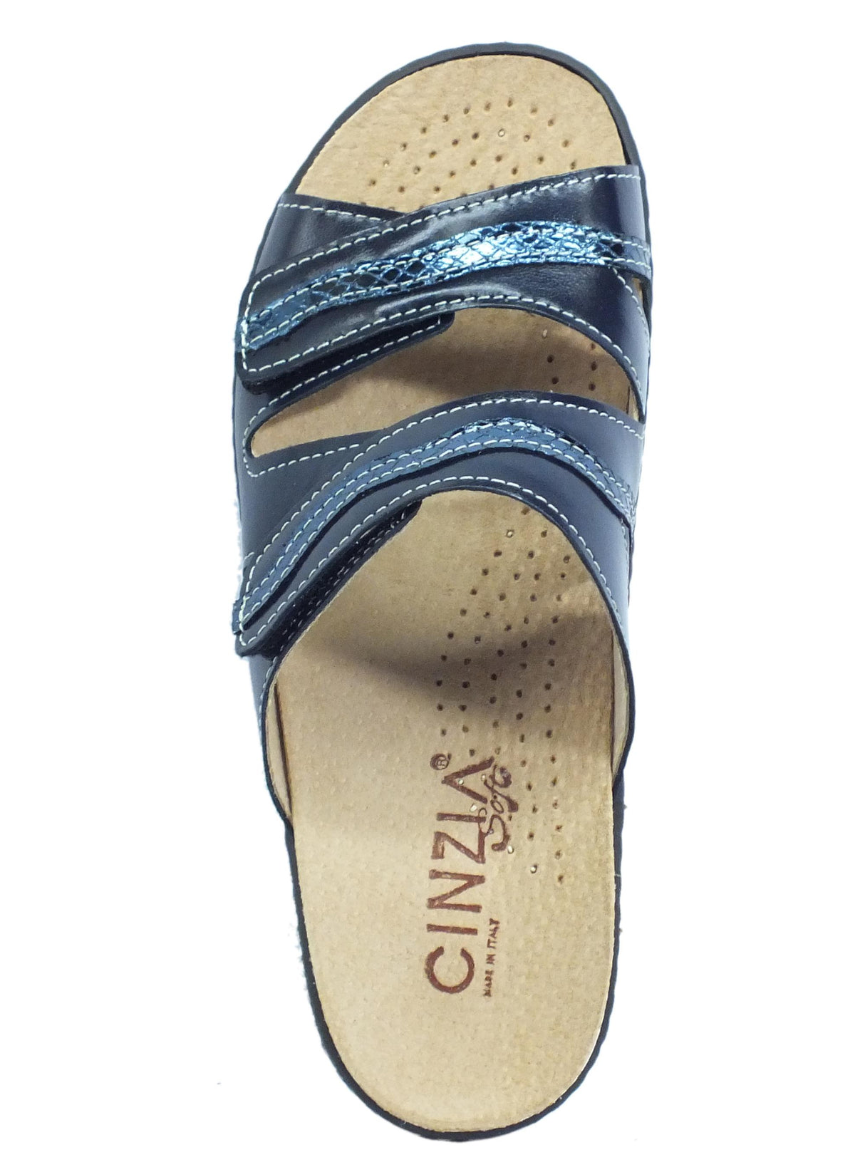 Cinzia Soft Cinzia Soft IAEH5PY Bleu Sandali per Donna doppio stretch sottopiede in pelle blu