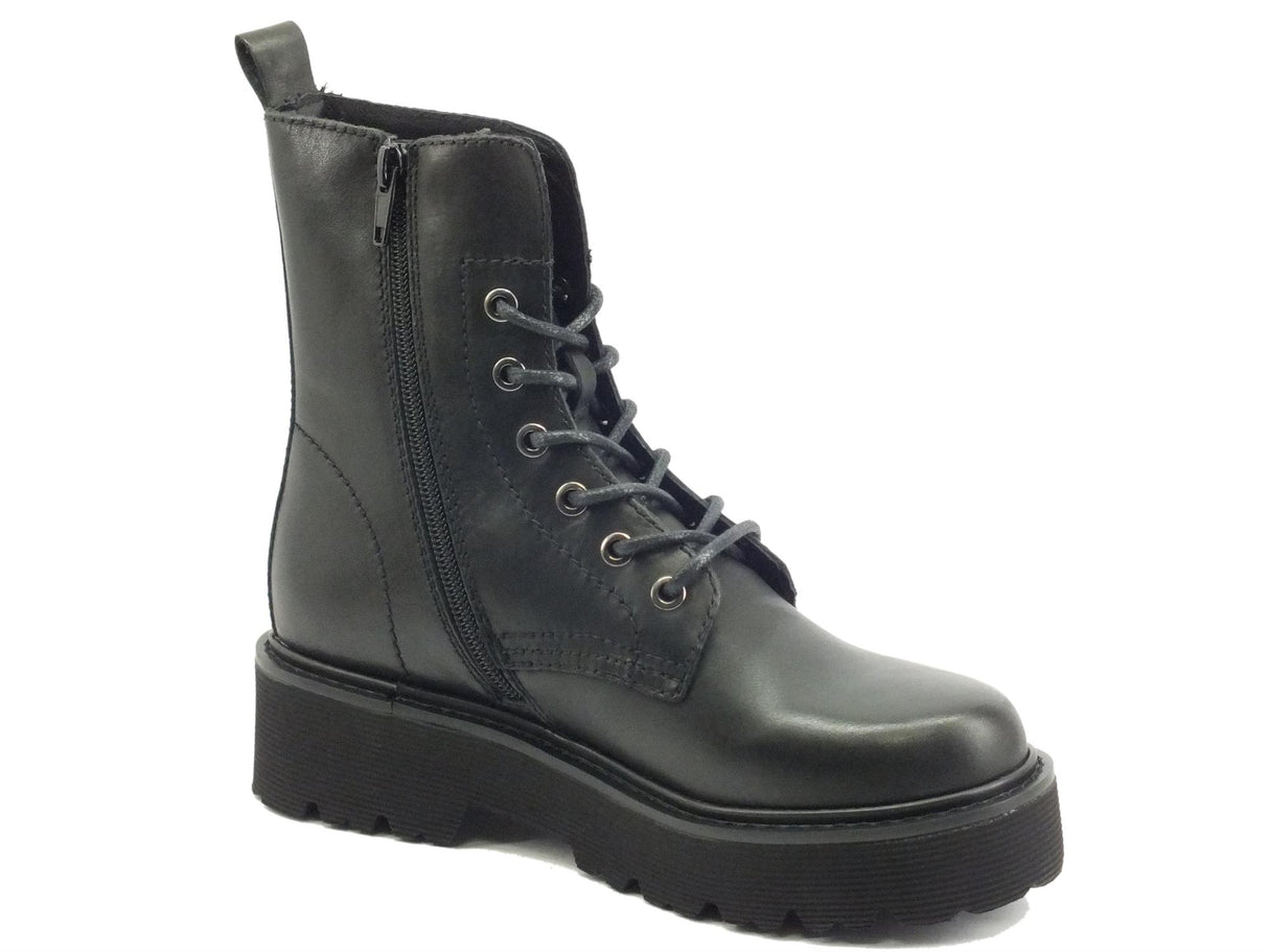 CULT CULT CLE103130 Slash 1814 Mid Black Anfibi per Donna in pelle Black