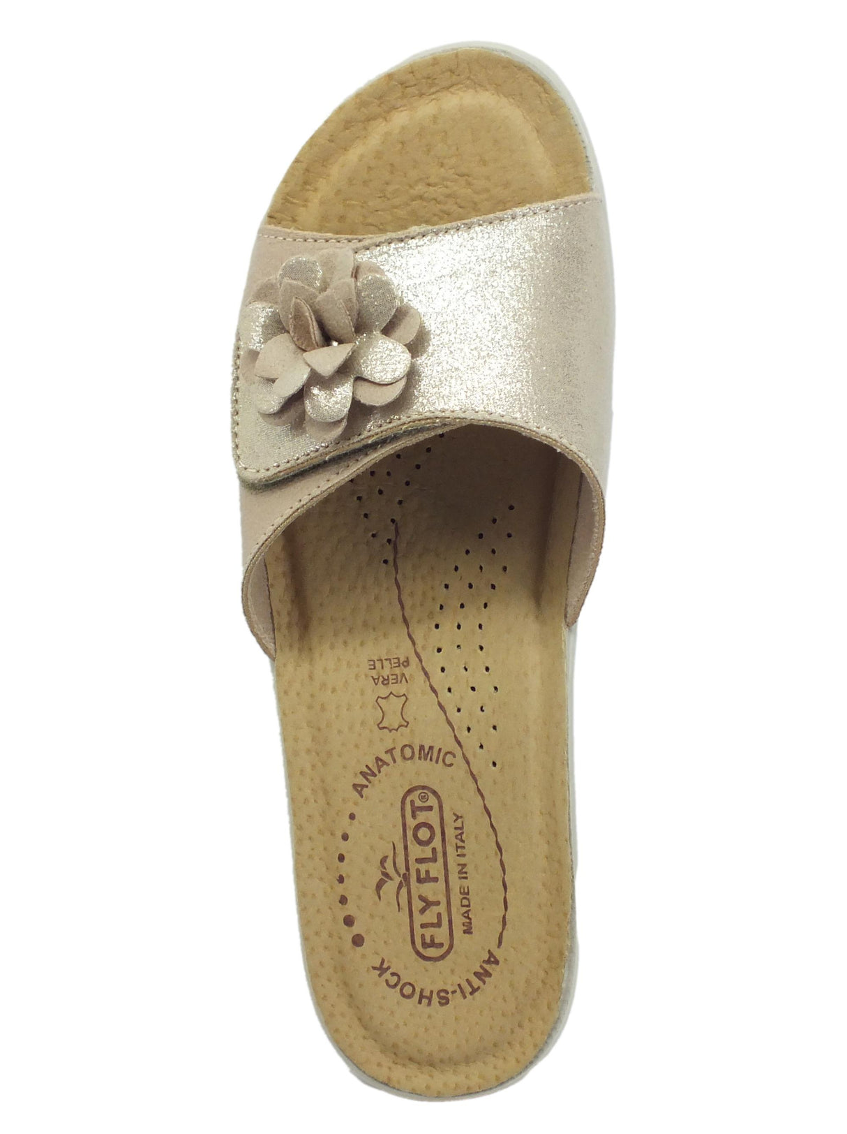 Fly Flot Fly Flot T5 B22 6E Beige Ciabatte per donna sottopiede anatomico in pelle Beige