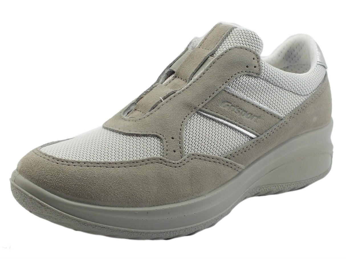 Grisport Grisport 5232VV Cemento Vesuvio Slip-On Donna in scamosciato e tessuto beige Cemento Vesuvio