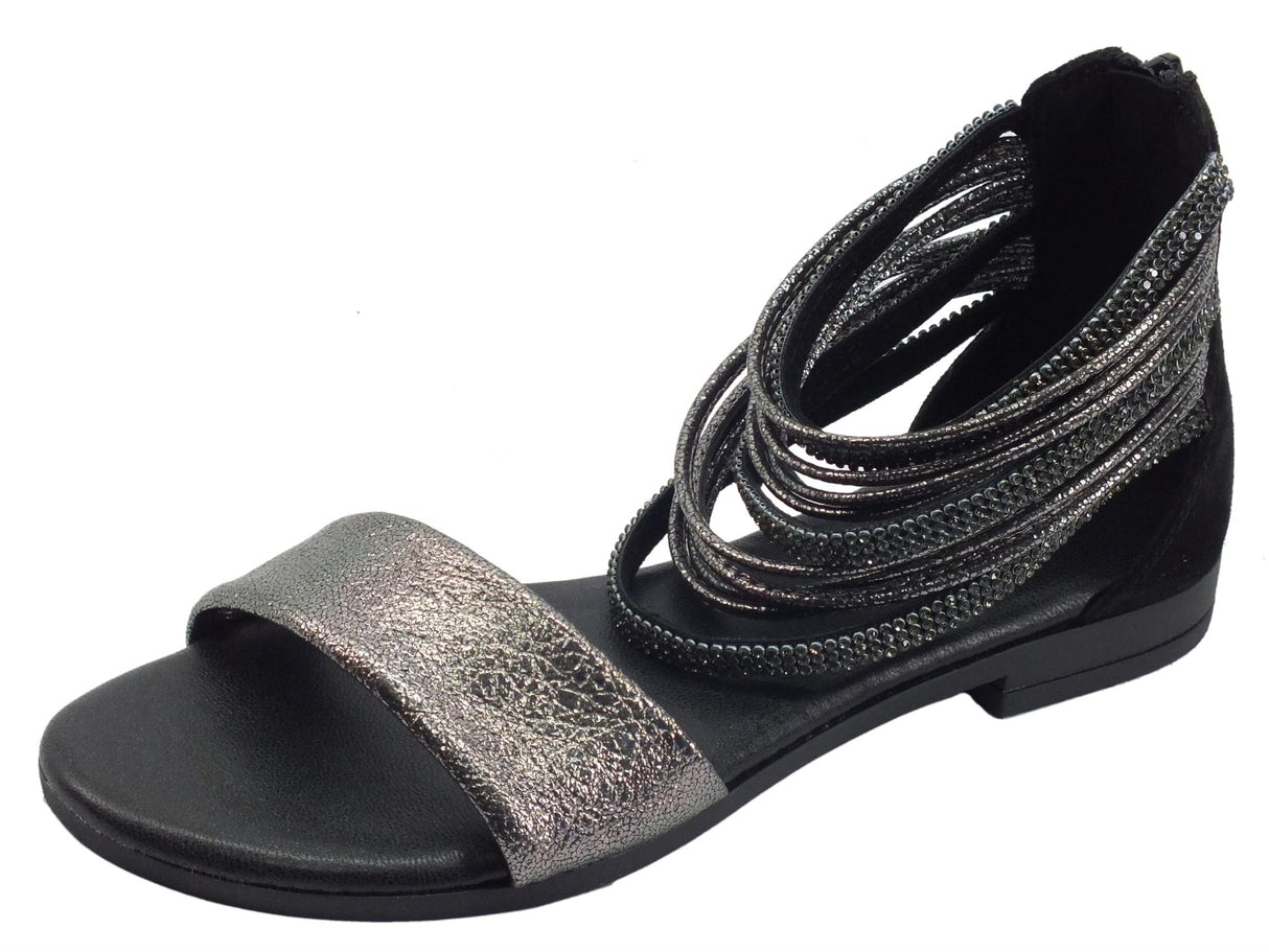 Igi&Co Igi&Co 1679700 Scamosciato Laminato Nero Sandali per Donna tacco basso con anelli Nero
