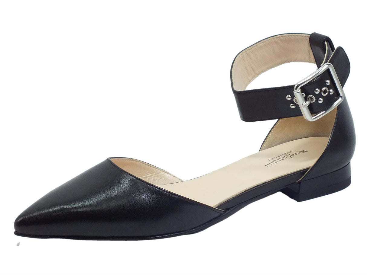 Nero Giardini NeroGiardini E115450DE Nappa Nero Decoltè a punta per Donna in pelle tacco basso Nero