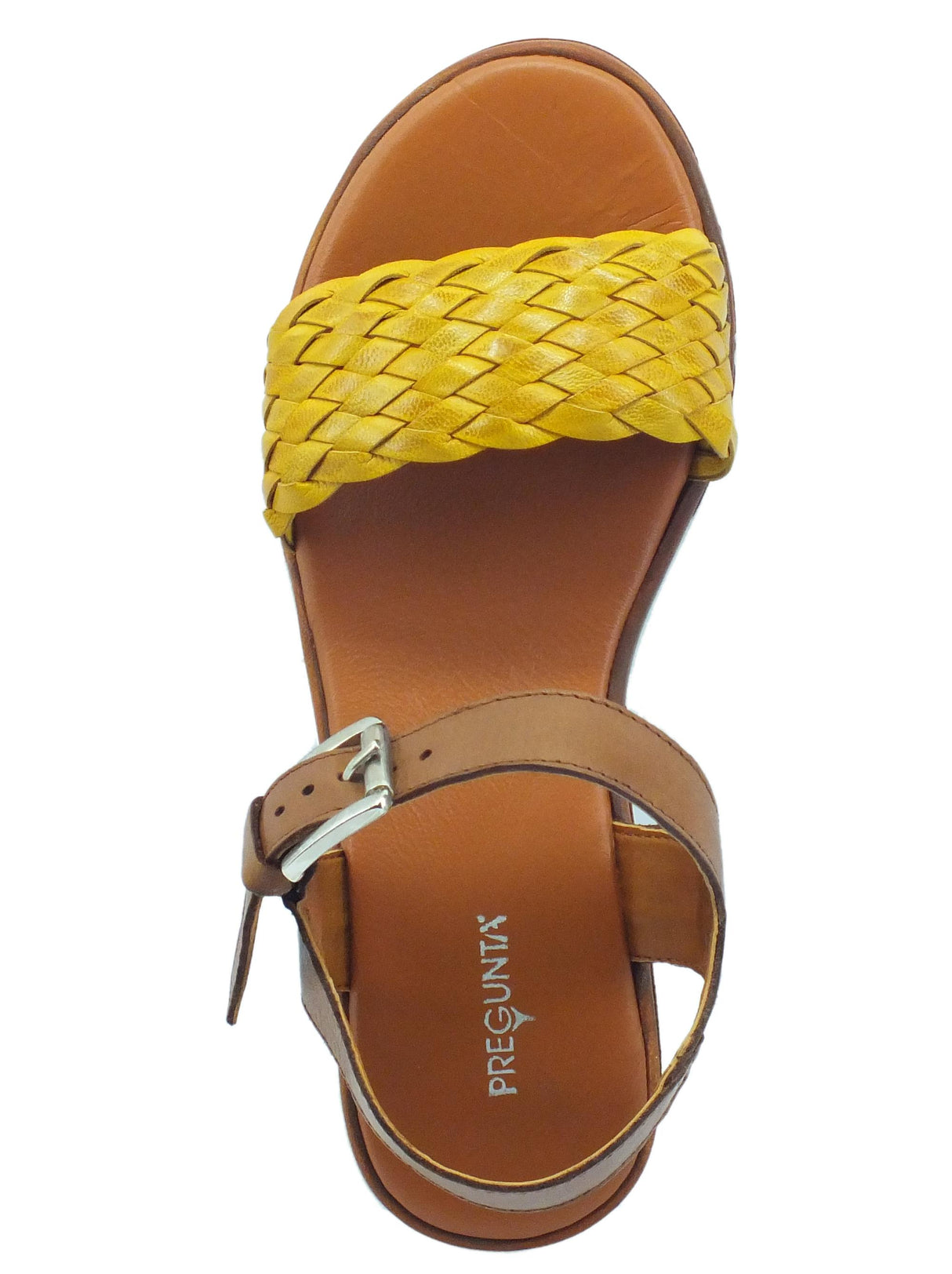 Pregunta Pregunta PQ66055000 Giallo Cuoio Sandali in pelle per Donna con zeppa alta Giallo Cuoio