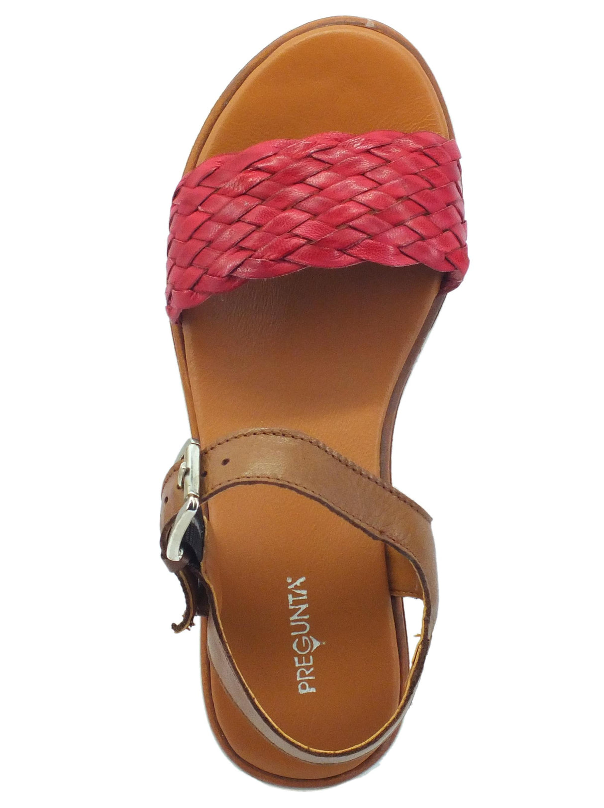 Pregunta Pregunta PQ66055000 Rosso Cuoio Sandali in pelle per Donna con zeppa alta Rosso Cuoio