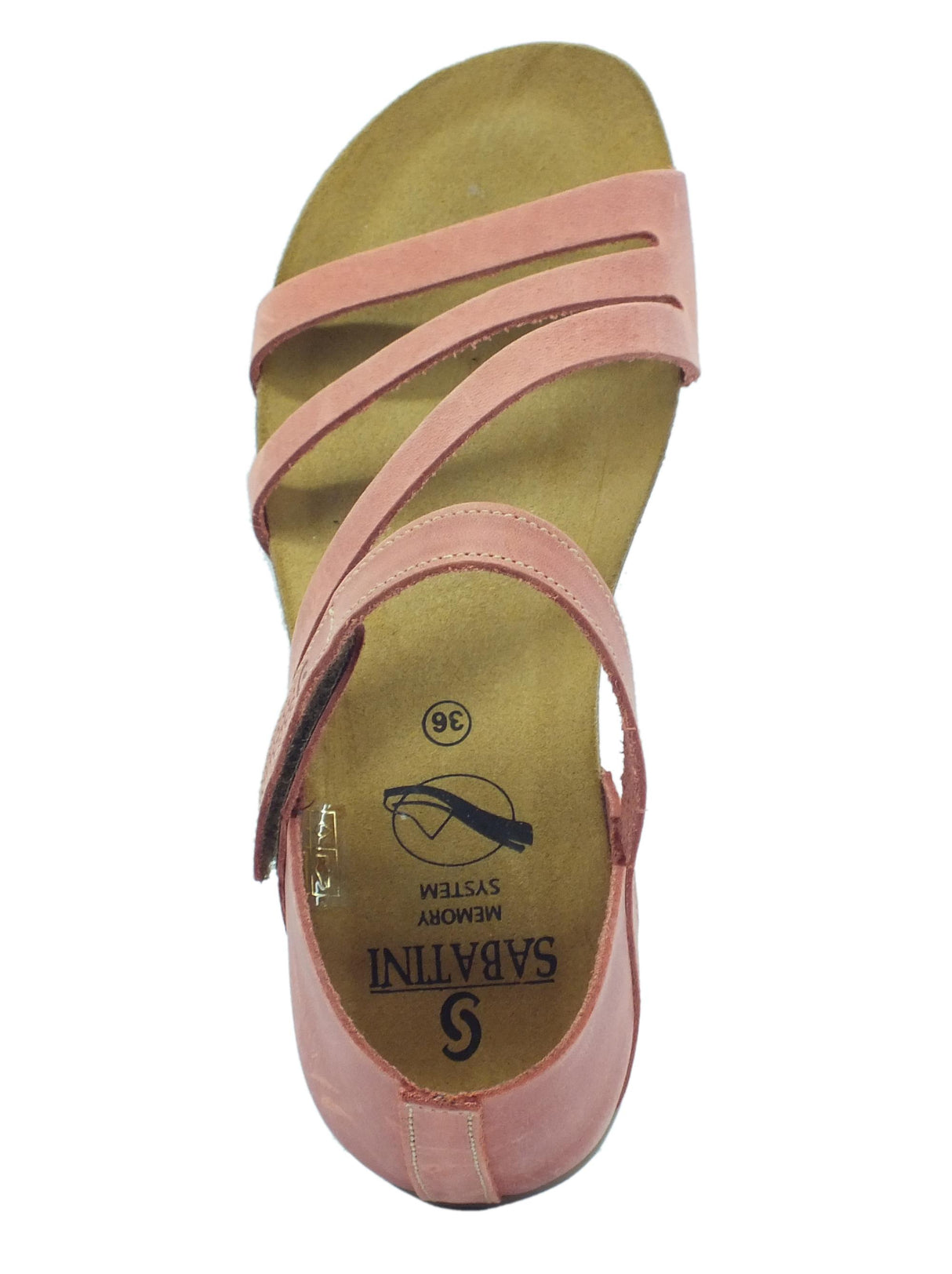 Sabatini Sabatini 4605 Crazy Cotto Sandali con zeppa bassa per Donna in nabuk rosa chiusura stretch Cotto