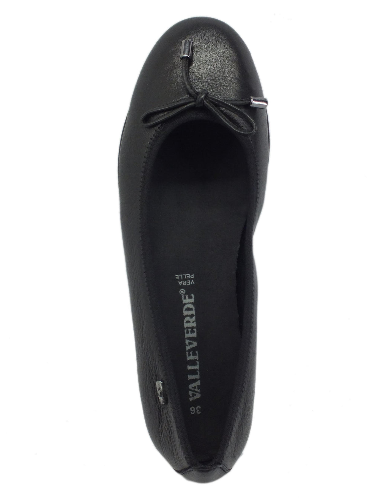 Valleverde ValleverdeVS10100 Nappa Nera Ballerine per donna in pelle nero