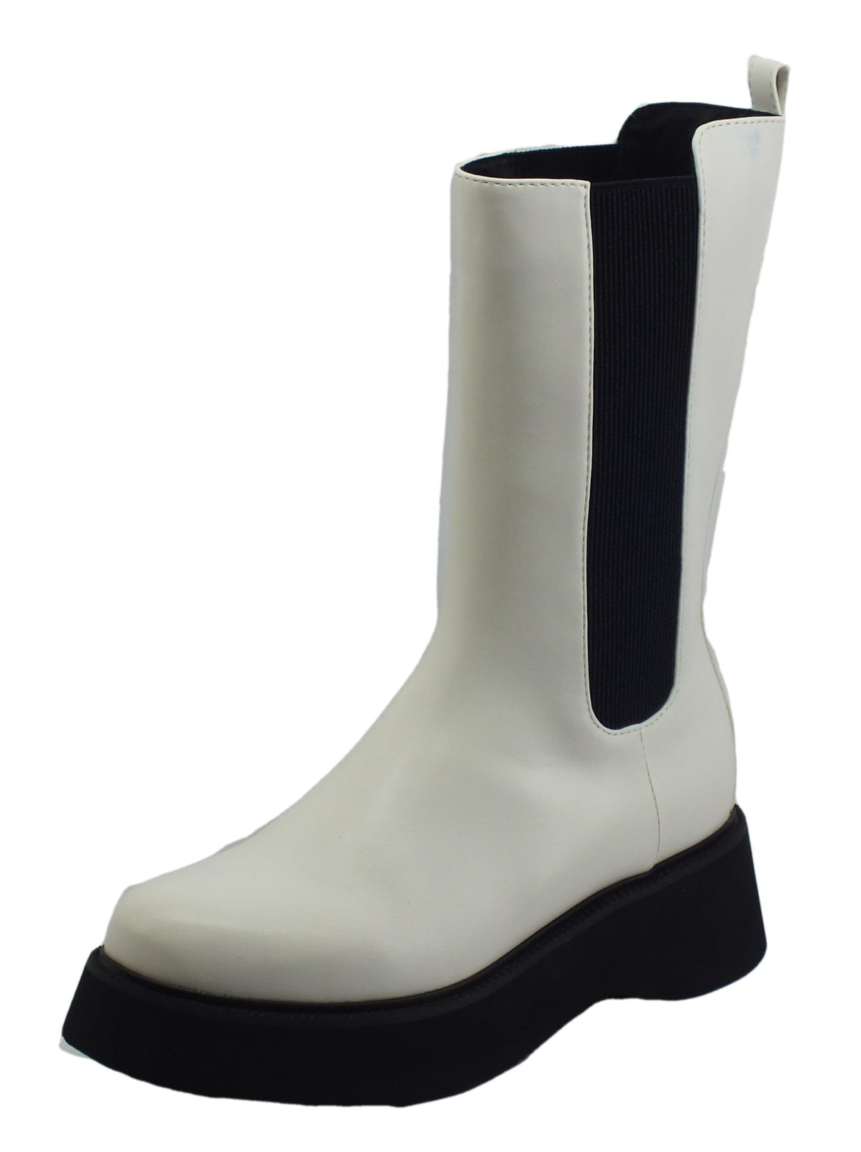 CafèNoir CAFèNOIR FL9040 Bianco Stivali per Donna in ecopelle doppio elastico laterale Bianco