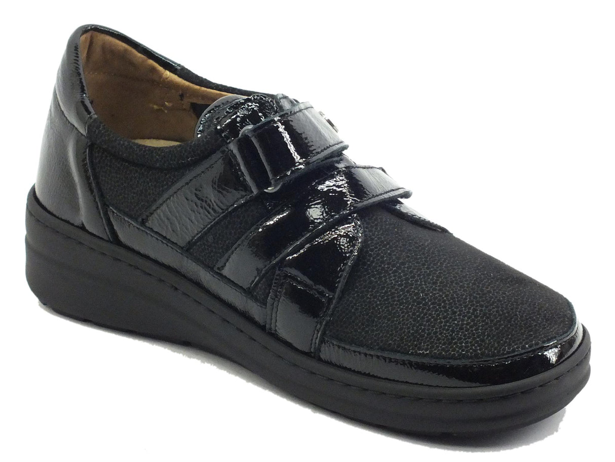 Cinzia Soft Cinzia Soft IM54018MVV Nero Scarpe Confort per Donna pelle tessuto elasticizzato chiusura strappo Nero