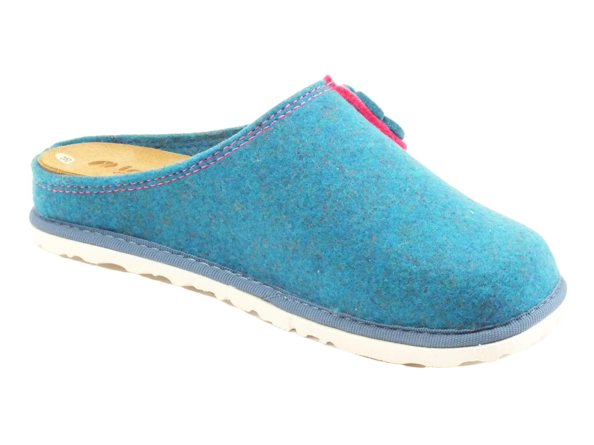 InBlu InBlu CS000032 Royal Blu Pantofole per Donna in lana cotta sottpiede in pelle Royal Blu