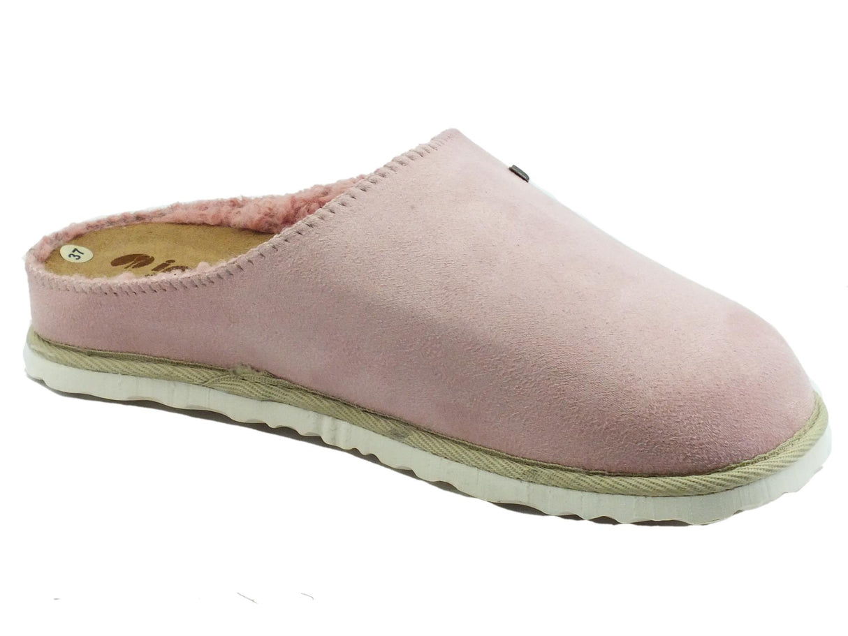 InBlu InBlu CS000034 Rosa Pantofole per Donna in tessuto con fodera in lana sottopiede in nabuk Rosa