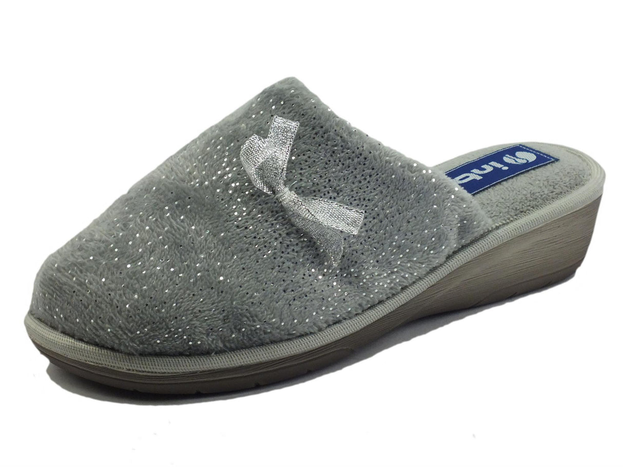 InBlu InBlu DC000021 Grigio Pantofole per Donna in tessuto con brillantini Grigio