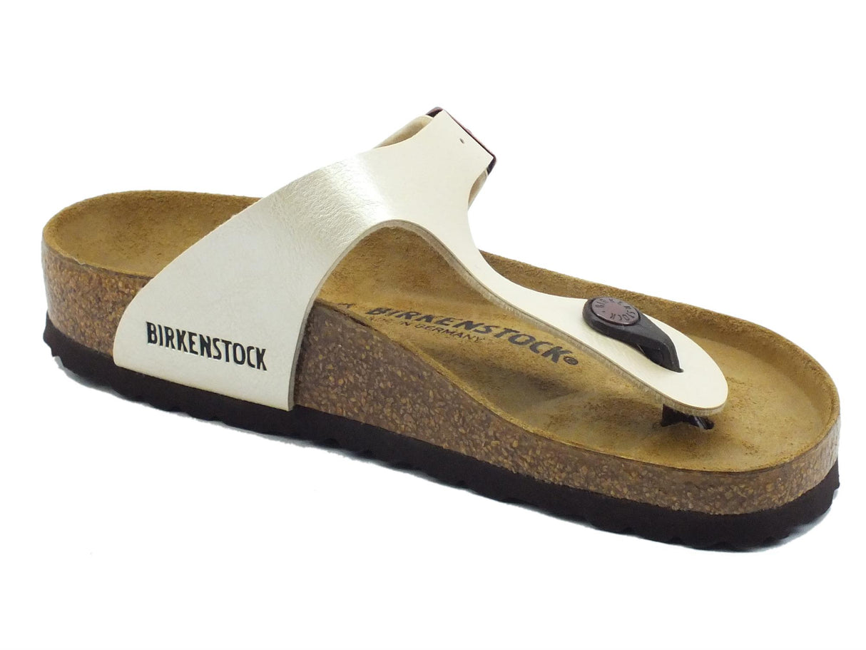 Birkenstock Scarpe Donna - Infradito zeppa bassa Birkenstock 0943871 Gizeh BS Pearl White Pearl White