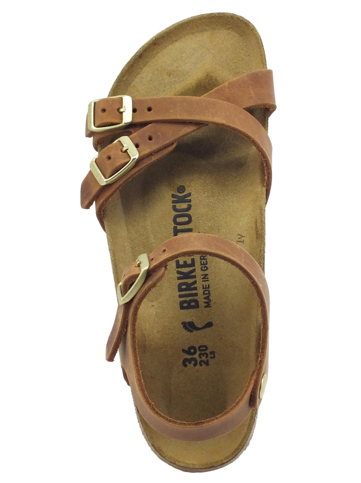 Birkenstock Birkenstock 1021489 Kumba Cognac Sandali per Donna in pelle tripla fibietta Cognac