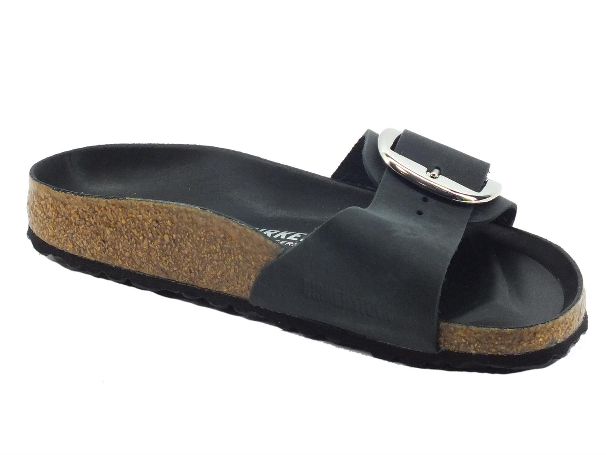Birkenstock Birkenstock 1006523 Madrid Big Buckle Black Ciabatte moda per Donna in pelle Big Buckle Black
