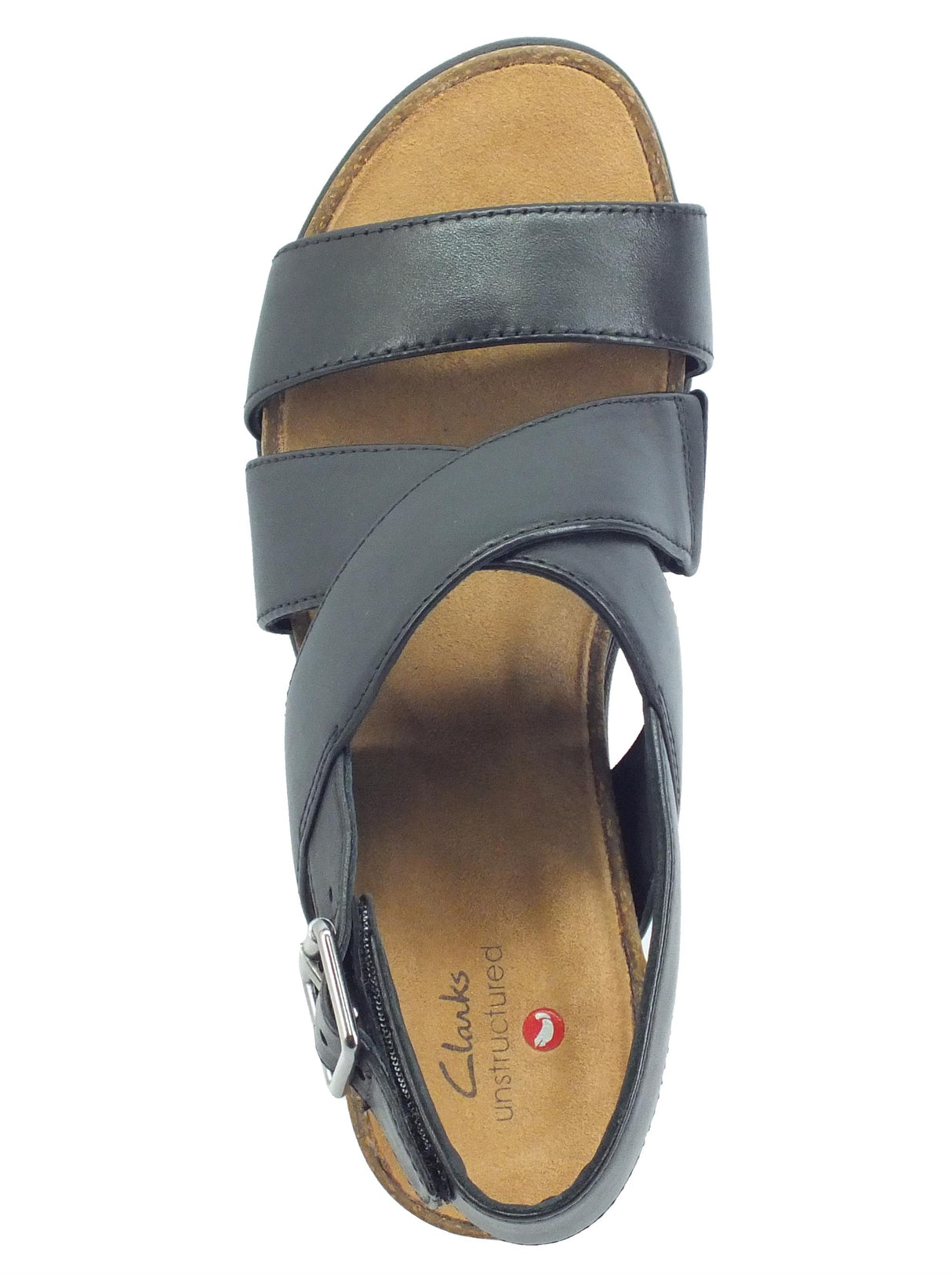 Clarks Clarks Lizby Cross Black Sandali per Donna in pelle zeppa media Black