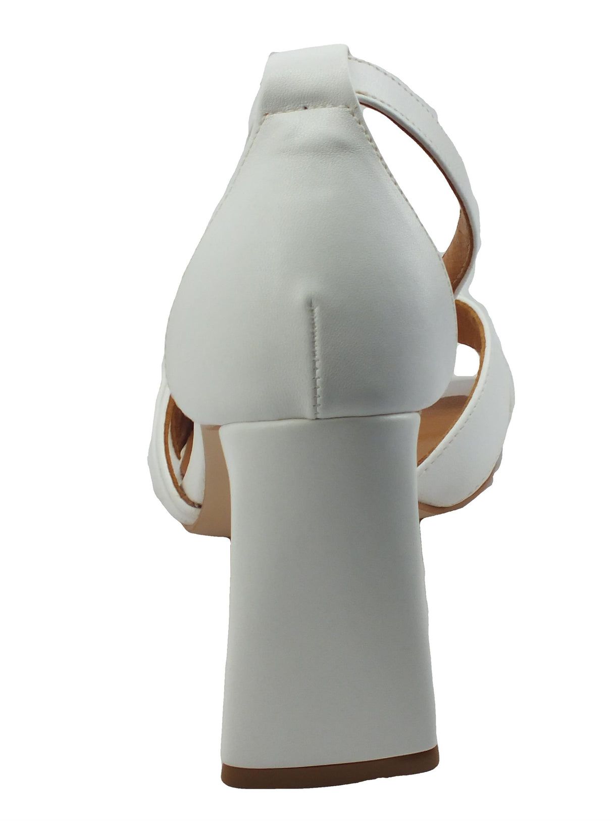 CafèNoir CAFèNOIR NA9180 Bianco Sandali eleganti tacco alto a triangolo per donna in ecopelle punta quadrata Bianco