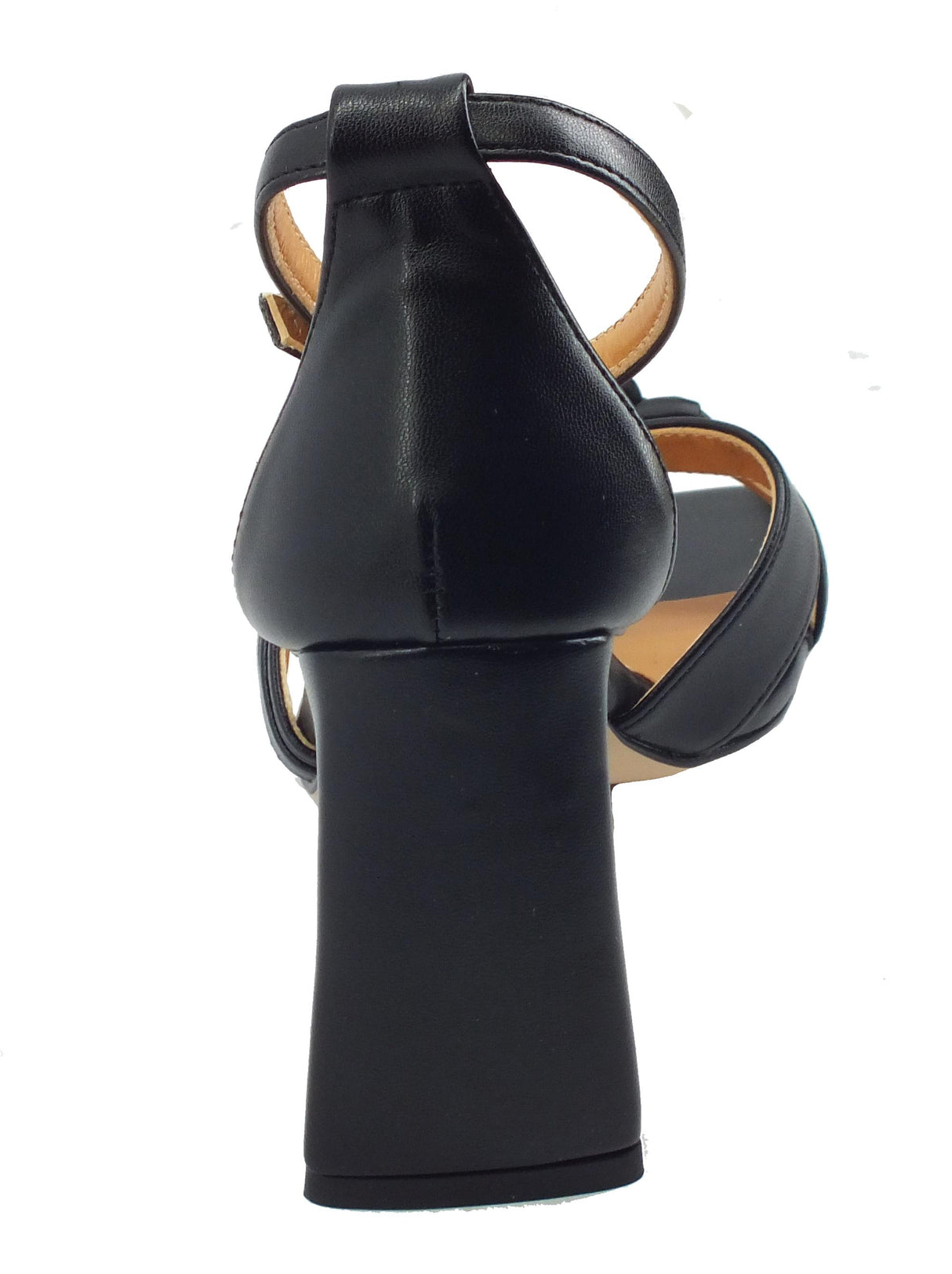 CafèNoir CAFèNOIR NA9180 Nero Sandali eleganti tacco alto a triangolo per donna in ecopelle punta quadrata Nero