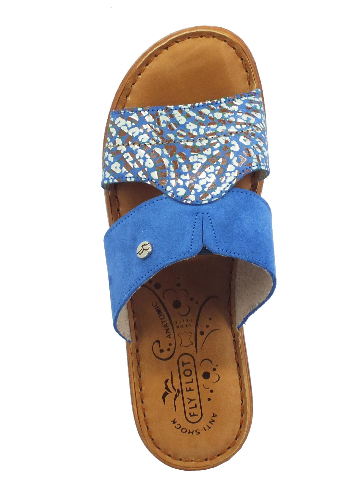 FlyFlot FlyFlot 71 F19 JG Cobalto Sandali scalsati per Donna in nabuk blu sottopiede in pelle Cobalto