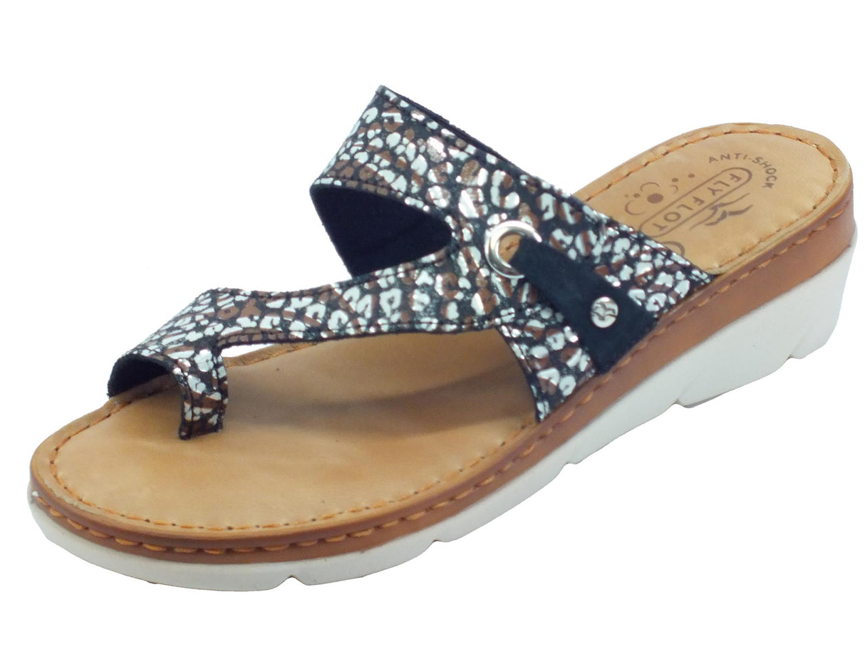 FlyFlot FlyFlot 71 F20 JG Nero Sandali Infraalluce Donna ecopelle effetto animal grigio sottopiede pelle Nero