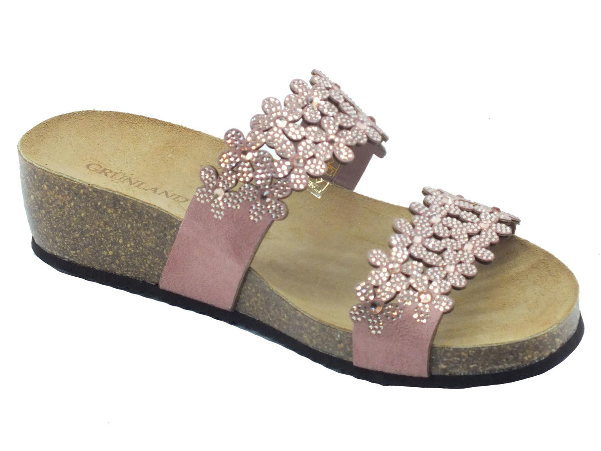 Grunland Grunland Memi CB2476 Cipria Sandali Scalsati per Donna con strass Cipria
