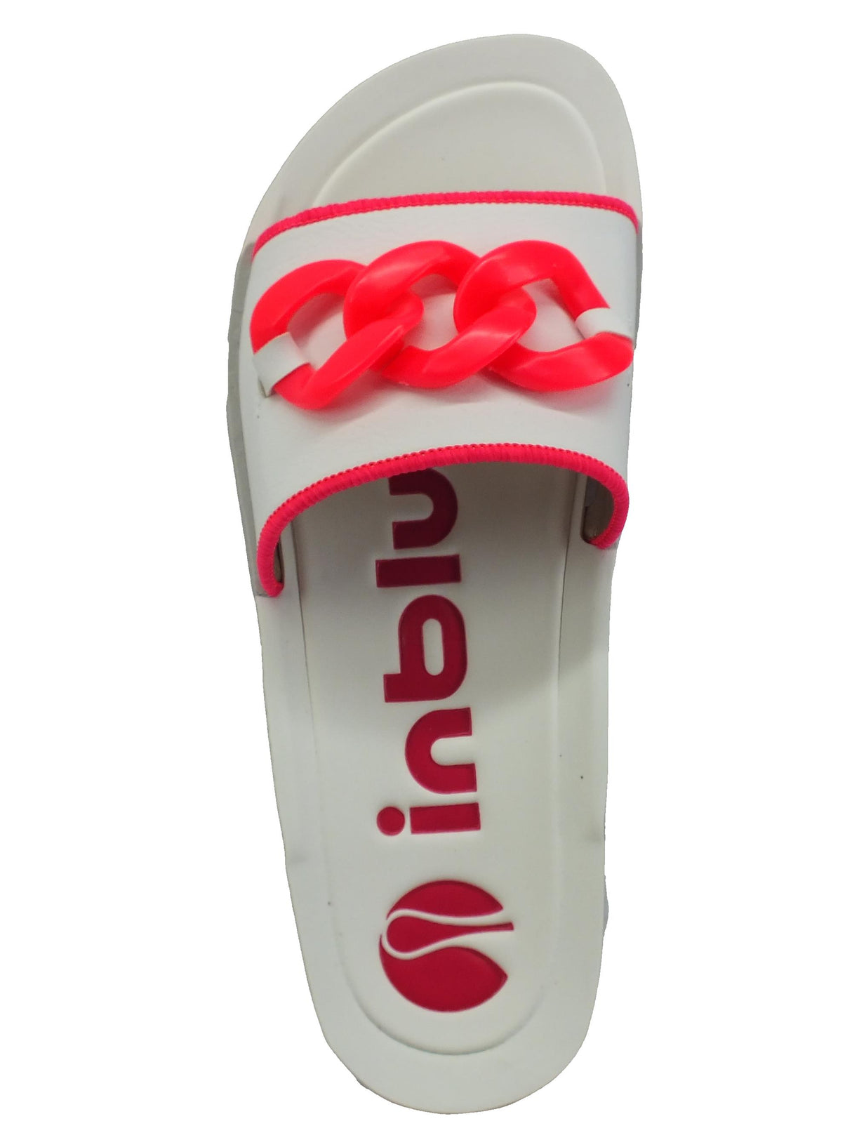 InBlu InBlu CP000033 Bianco Ciabatte per Donna in gomma Bianco e Fuxia Bianco