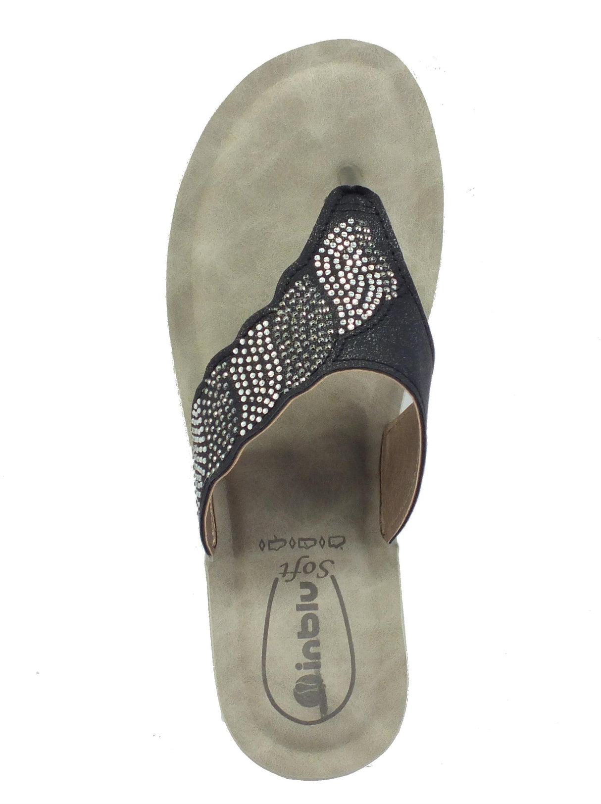 InBlu InBlu SE000001 Nero Infradito per Donna nero sottopiede soft Nero