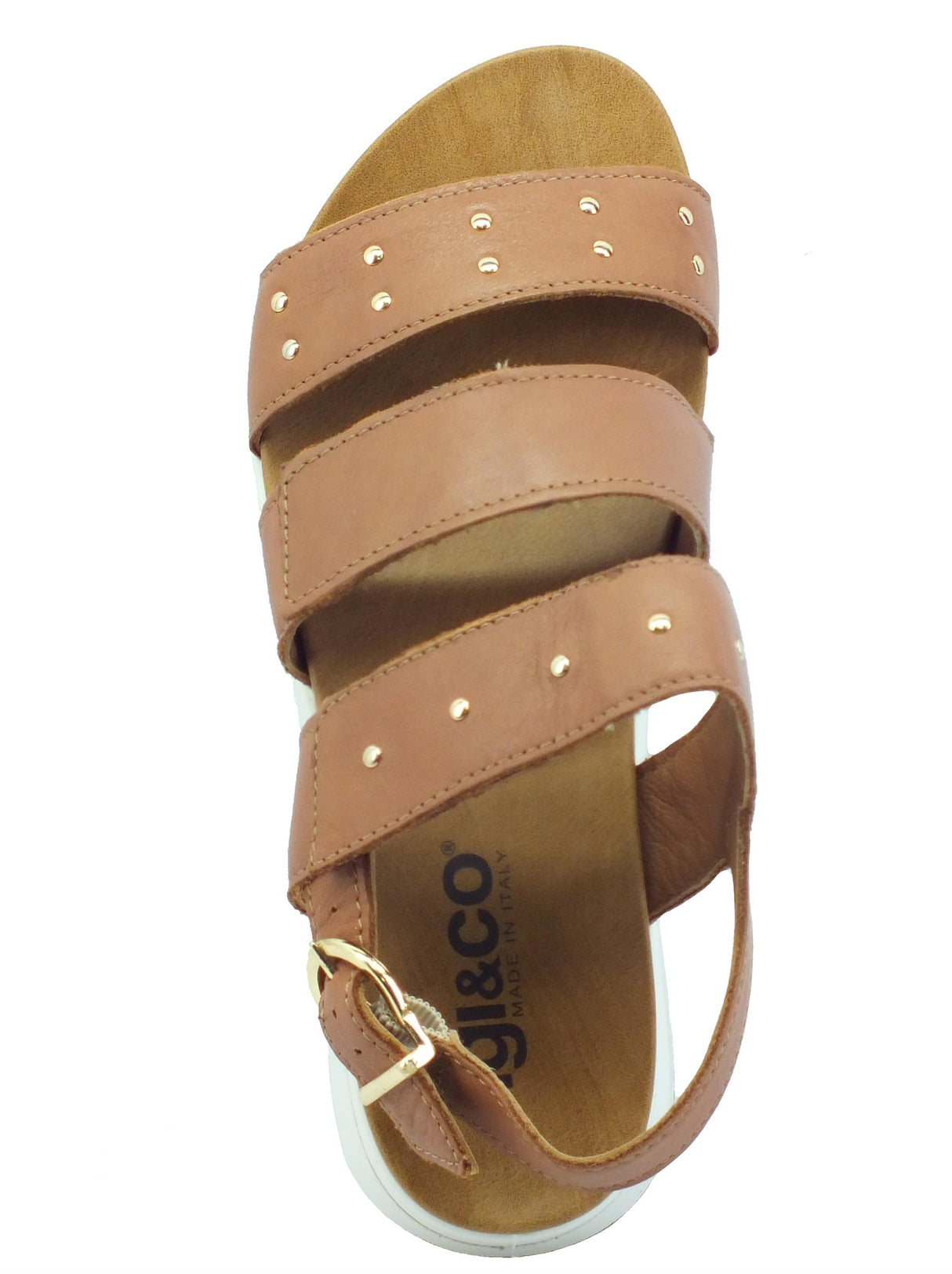 Igi&Co Igi&Co 1675522 Vitello Antik Cuoio Sandali per Donna con zeppa media con fibietta Cuoio