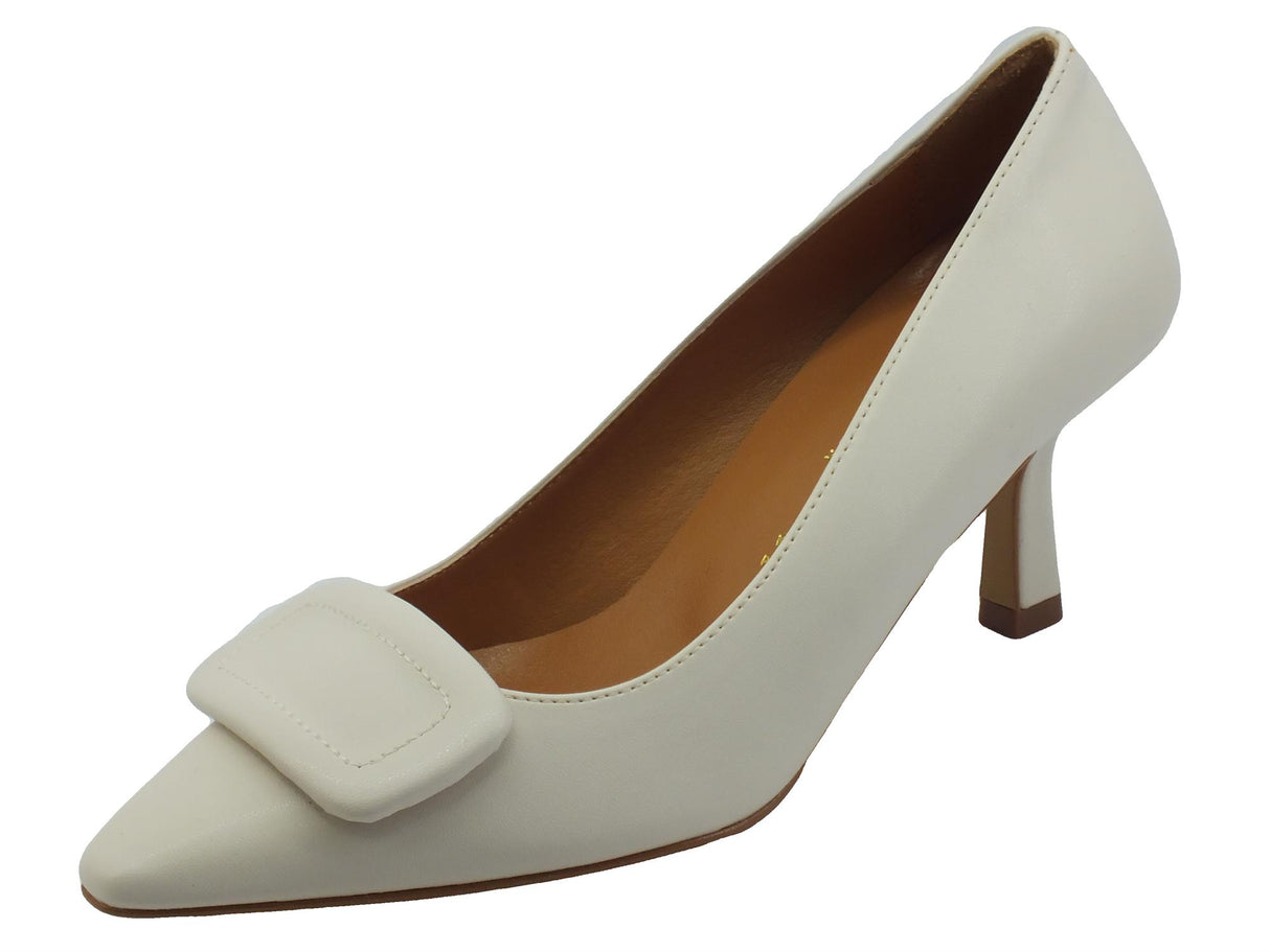 Nacrèe Nacrèe 396017 Cap Burro Decoltè elegante per Donna tacco medio colore bianco Burro