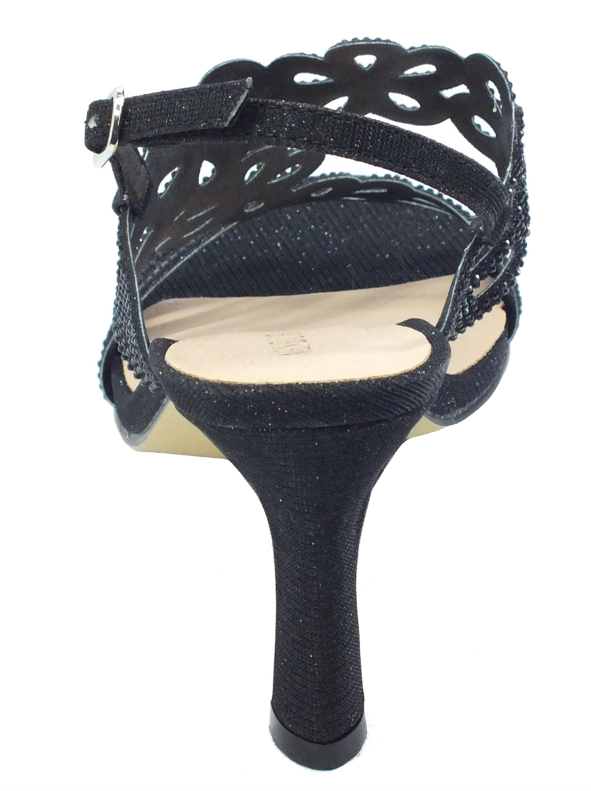 Menbur Menbur 22993 Black Sandali eleganti per Donna in tessuto strass Black