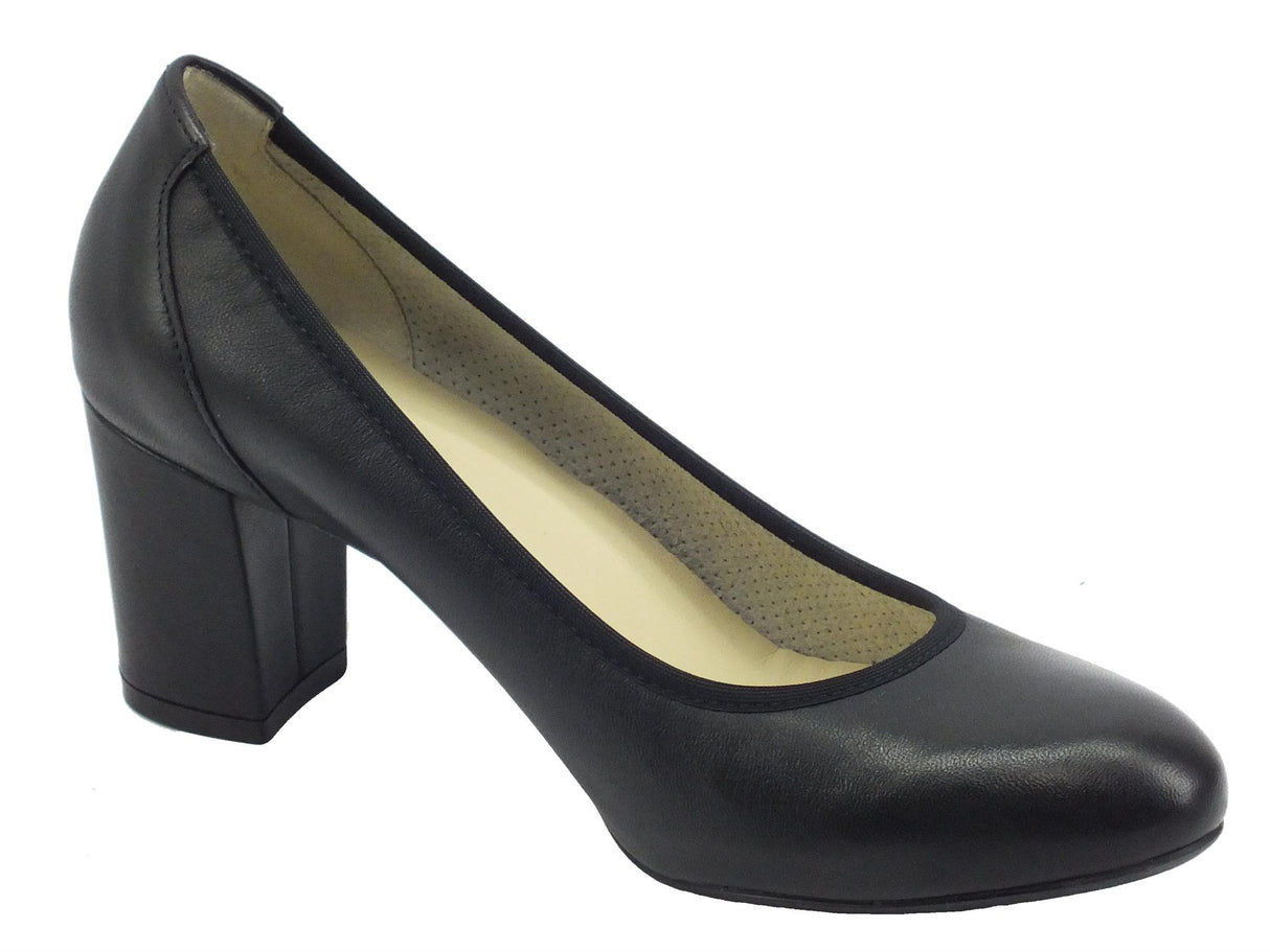 Melluso Melluso D110B Nero Decoltè per Donna in pelle con tacco medio Nero