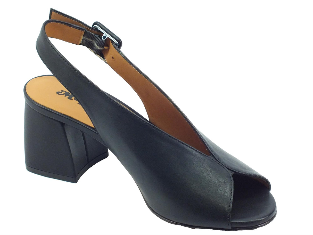 Melluso Melluso N622B Melissa Nero Sandali per Donna in pelle tacco alto Nero
