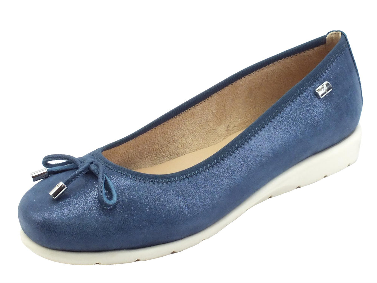 Valleverde Valleverde VS10100A Nappa Avio Mocassini con zeppa per donna in pelle Avio