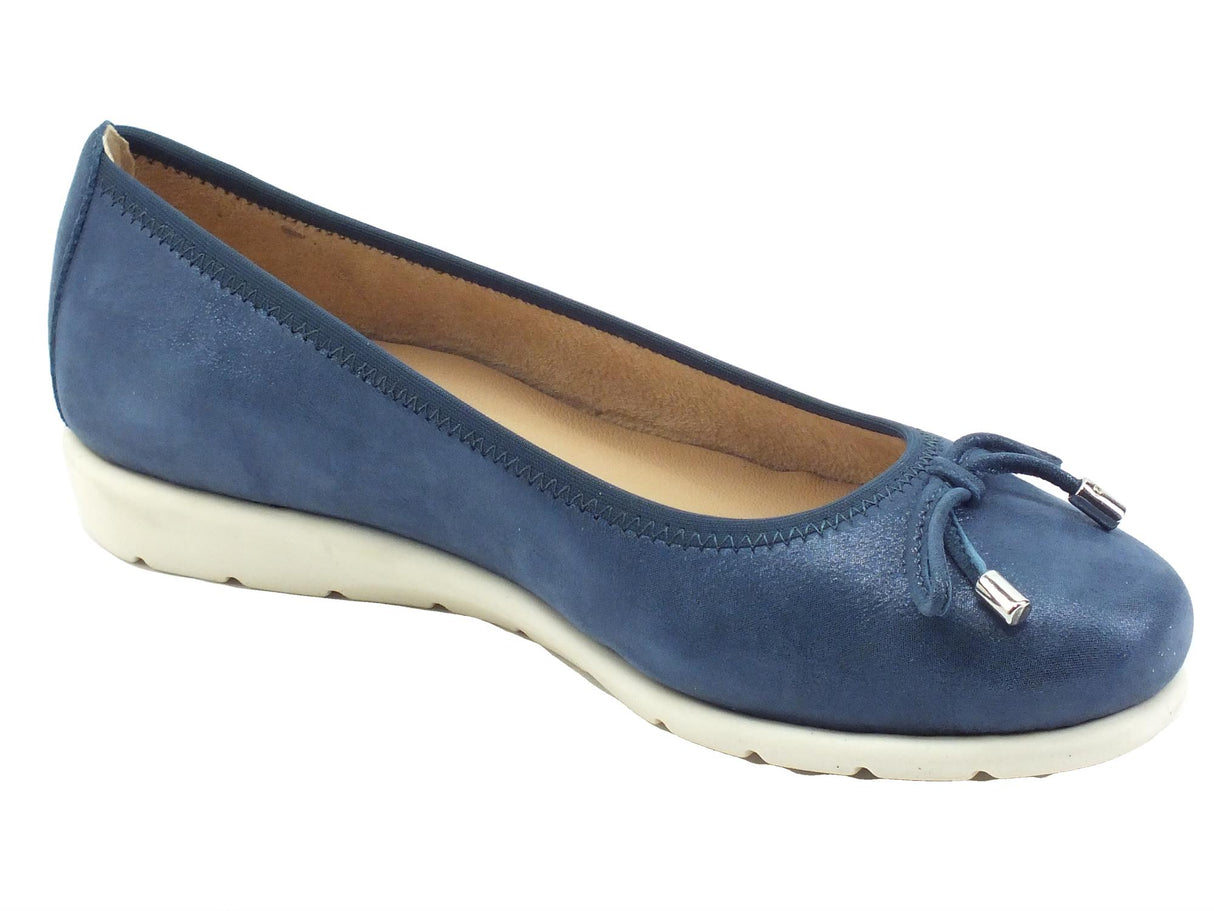 Valleverde Valleverde VS10100A Nappa Avio Mocassini con zeppa per donna in pelle Avio